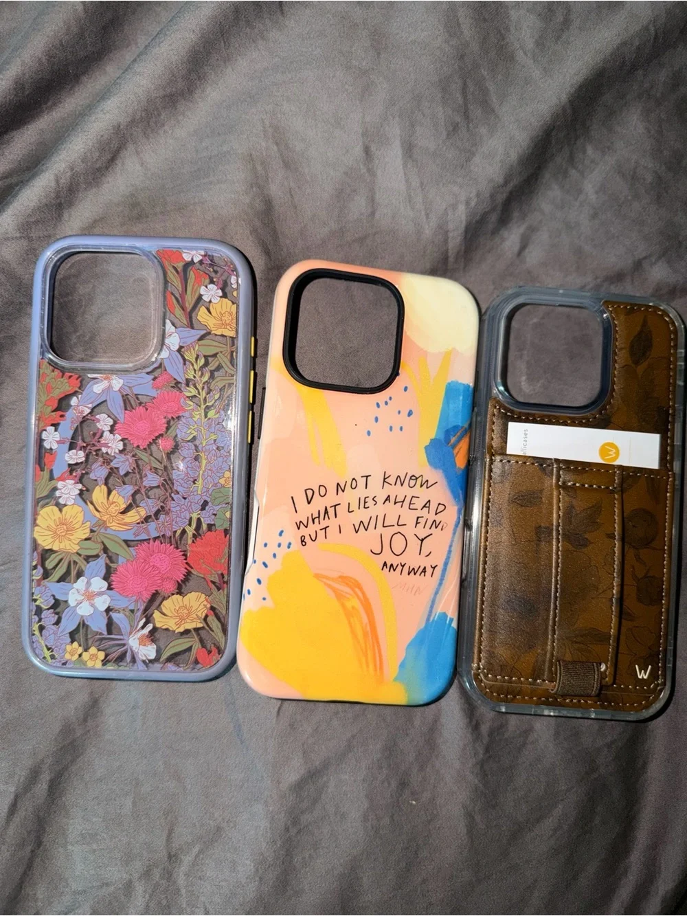 iPhone 16 pro Floral, Abstract & Brown Wallet Phone Case Trio